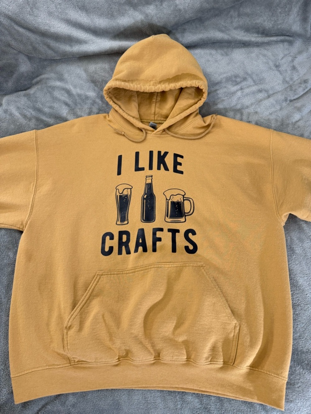 Tan Adult XL I Like Crafts Gildan Hoodie